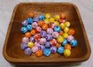 Loose Wood Beads with Background Color and White Hibiscus - 130 per order